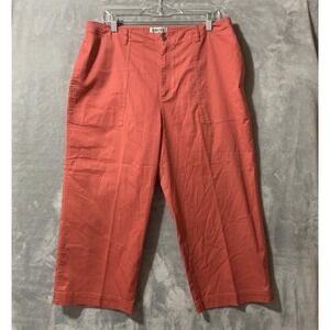 Chico's Design Capri Pants Womens 3 (US XL) Coral Stretch Zip Pockets Elastic